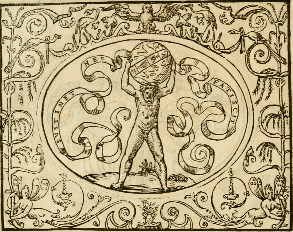 An illustration from Dialogo dell'imprese militari et amorose di monsignor Giovio, vescouo di Nocera : con vn ragionamento di messer Lodouico Domenichi nel medesimo soggetto ; con la tavola, 1559, leaf 127