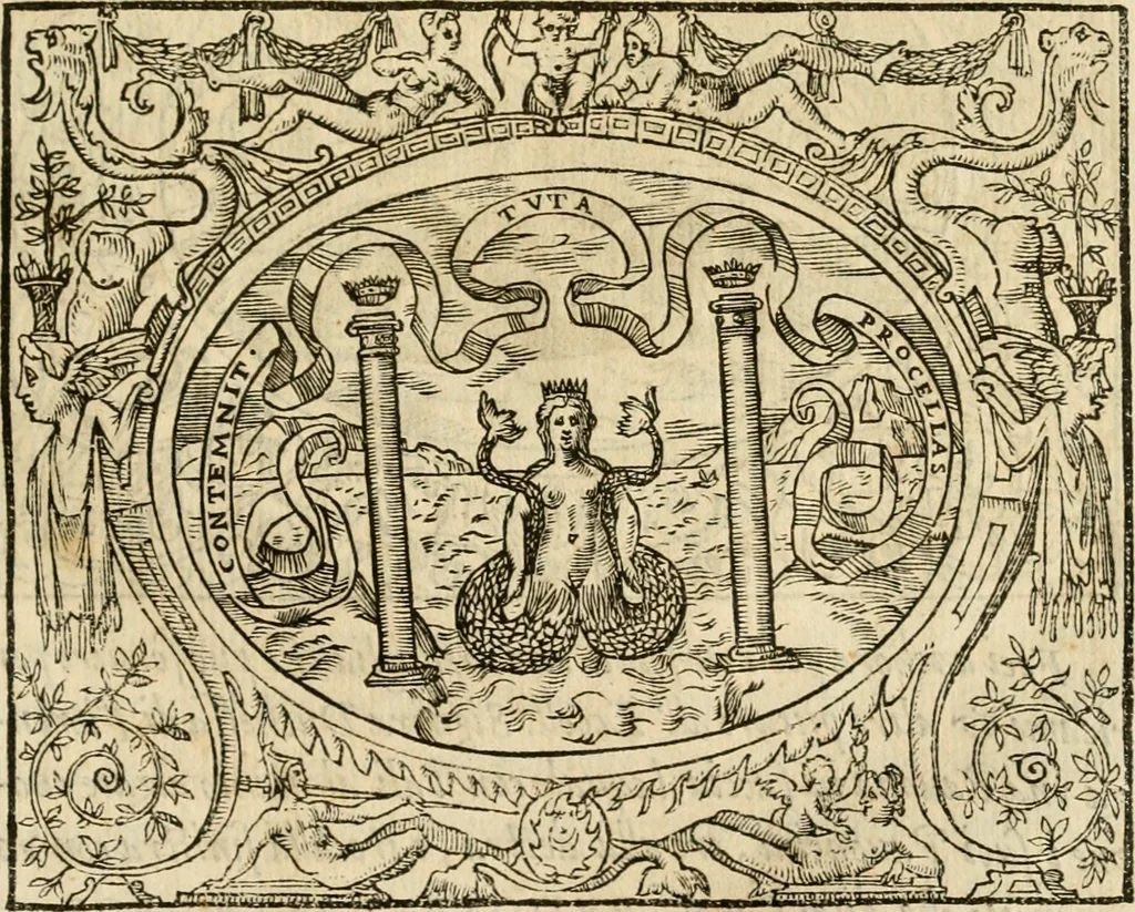 An illustration from Dialogo dell'imprese militari et amorose di monsignor Giovio, vescouo di Nocera : con vn ragionamento di messer Lodouico Domenichi nel medesimo soggetto ; con la tavola, 1559, leaf 136