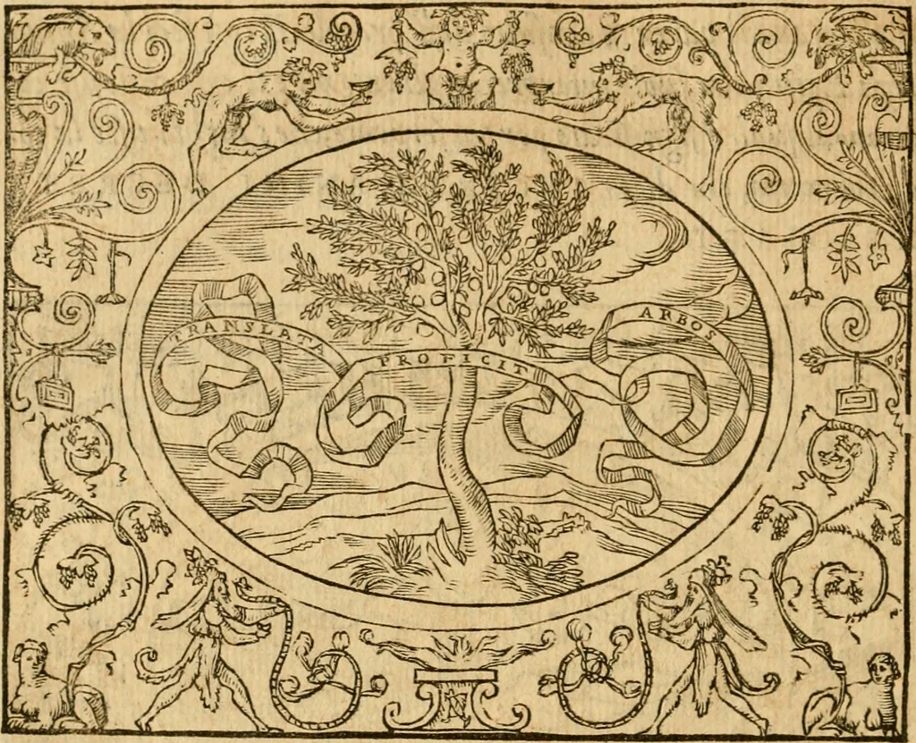 An illustration from Dialogo dell'imprese militari et amorose di monsignor Giovio, vescouo di Nocera : con vn ragionamento di messer Lodouico Domenichi nel medesimo soggetto ; con la tavola, 1559, leaf 145