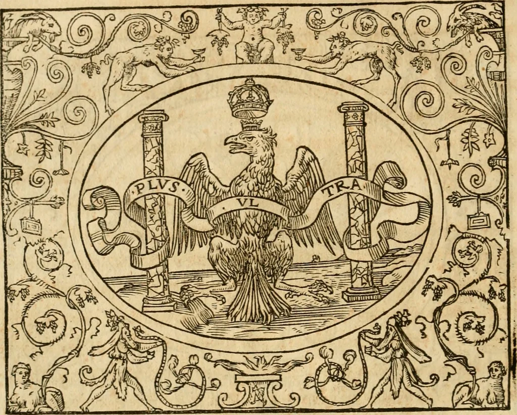 An illustration from Dialogo dell'imprese militari et amorose di monsignor Giovio, vescouo di Nocera : con vn ragionamento di messer Lodouico Domenichi nel medesimo soggetto ; con la tavola, 1559, leaf 21