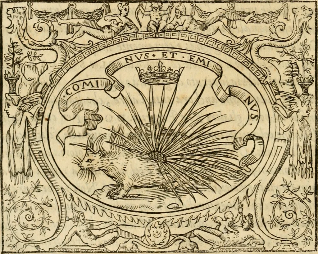 An illustration from Dialogo dell'imprese militari et amorose di monsignor Giovio, vescouo di Nocera : con vn ragionamento di messer Lodouico Domenichi nel medesimo soggetto ; con la tavola, 1559, leaf 25