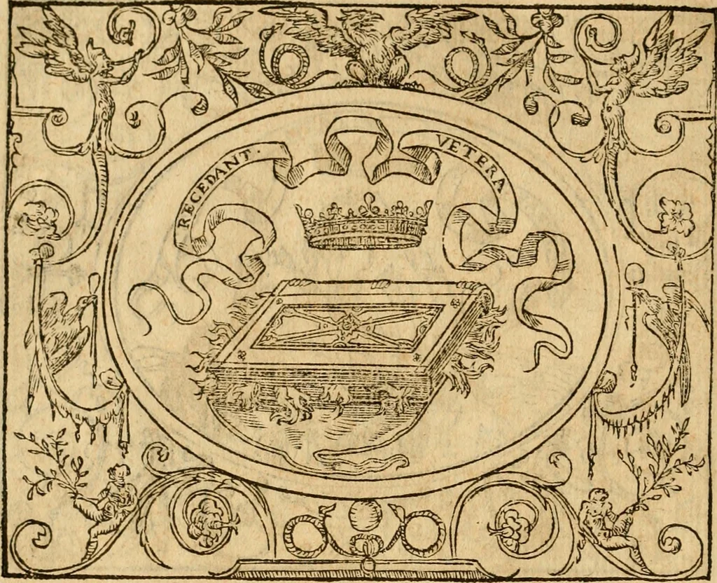 An illustration from Dialogo dell'imprese militari et amorose di monsignor Giovio, vescouo di Nocera : con vn ragionamento di messer Lodouico Domenichi nel medesimo soggetto ; con la tavola, 1559, leaf 39