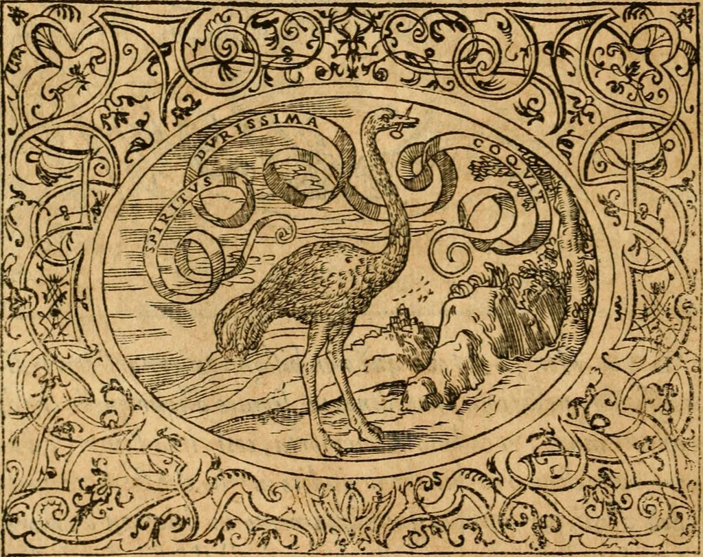 An illustration from Dialogo dell'imprese militari et amorose di monsignor Giovio, vescouo di Nocera : con vn ragionamento di messer Lodouico Domenichi nel medesimo soggetto ; con la tavola, 1559, leaf 87