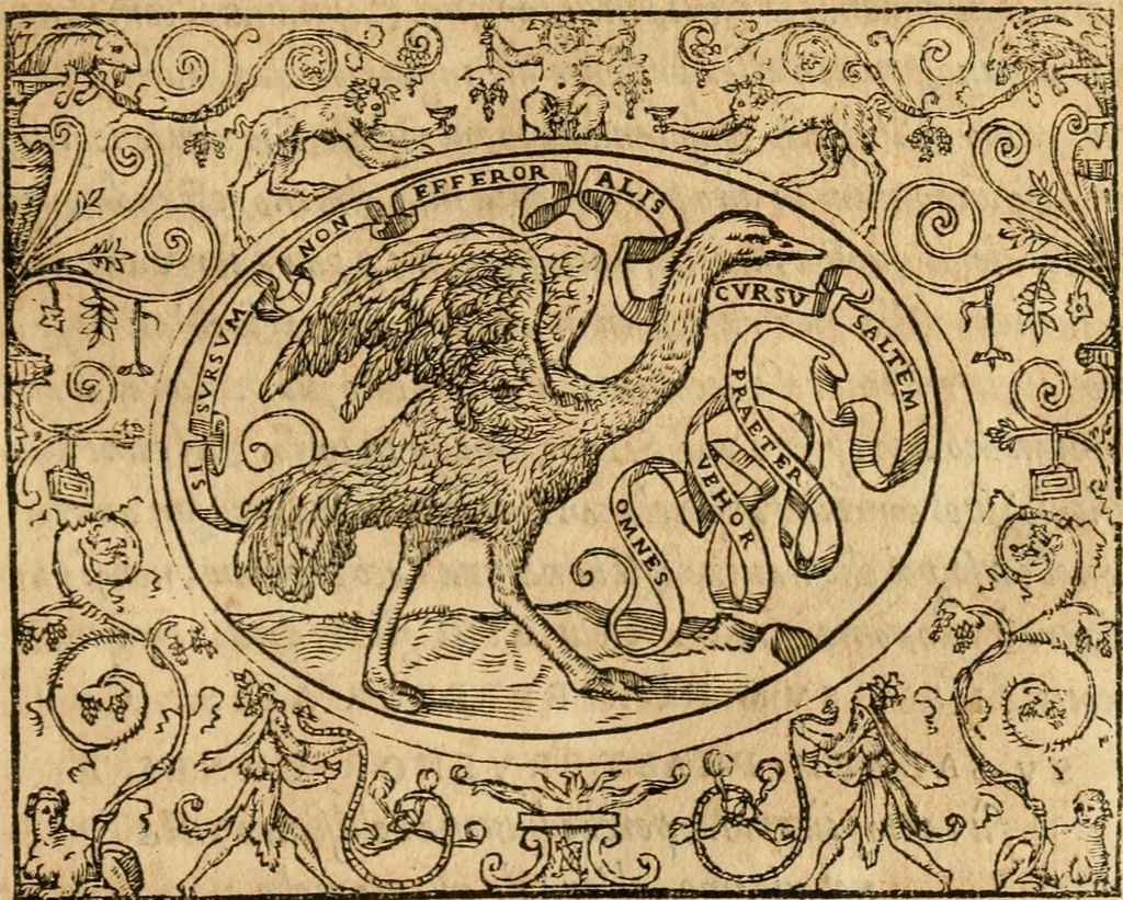 An illustration from Dialogo dell'imprese militari et amorose di monsignor Giovio, vescouo di Nocera : con vn ragionamento di messer Lodouico Domenichi nel medesimo soggetto ; con la tavola, 1559, leaf 88
