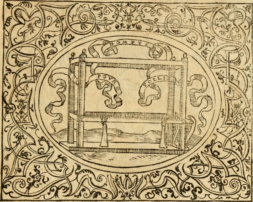 An illustration from Dialogo dell'imprese militari et amorose di monsignor Giovio, vescouo di Nocera : con vn ragionamento di messer Lodouico Domenichi nel medesimo soggetto ; con la tavola, 1559, leaf 96