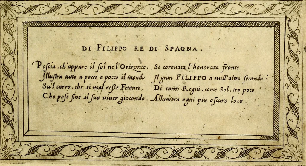 An illustration from Imprese nobili et ingeniose di diversi prencipi, et d'altri personaggi illustri nell'arme et nelle lettere : le quali, col disegno loro estrinseco, dimostrano l'animo, et la buona ò mala fortuna de gli autori loro, 1583, leaf 10