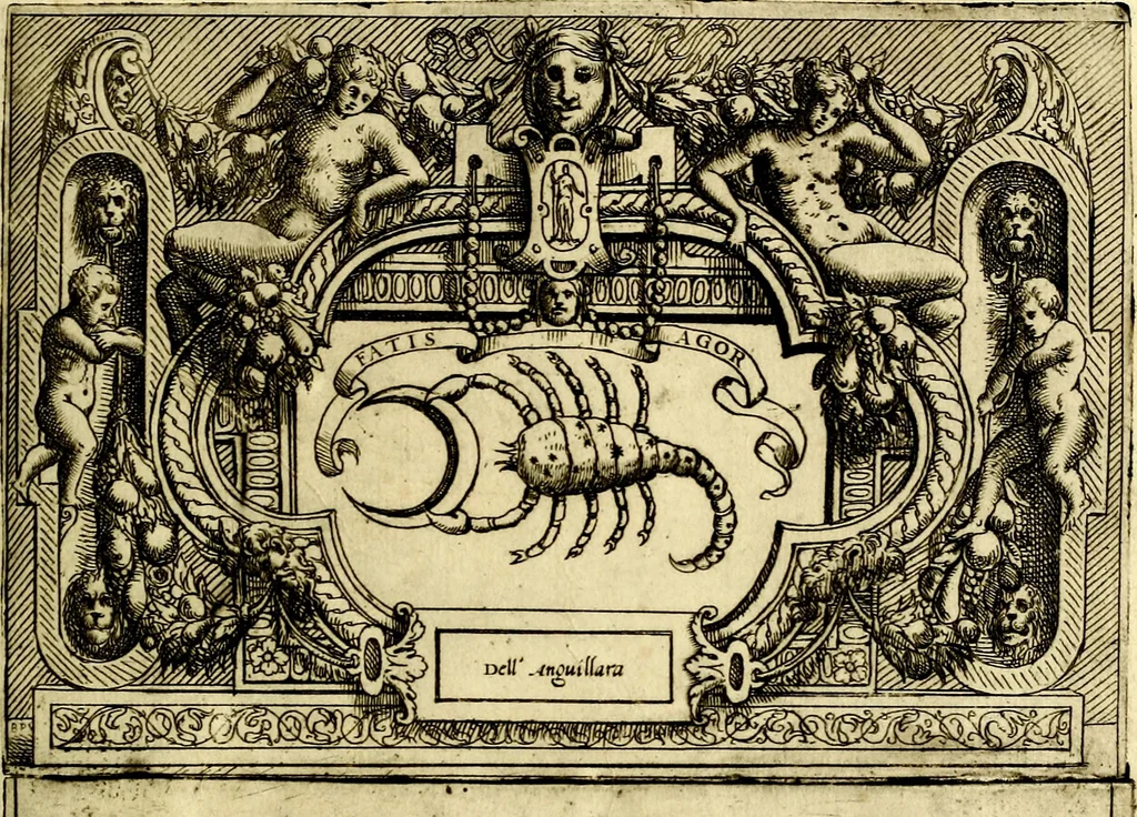 An illustration from Imprese nobili et ingeniose di diversi prencipi, et d'altri personaggi illustri nell'arme et nelle lettere : le quali, col disegno loro estrinseco, dimostrano l'animo, et la buona ò mala fortuna de gli autori loro, 1583, leaf 112
