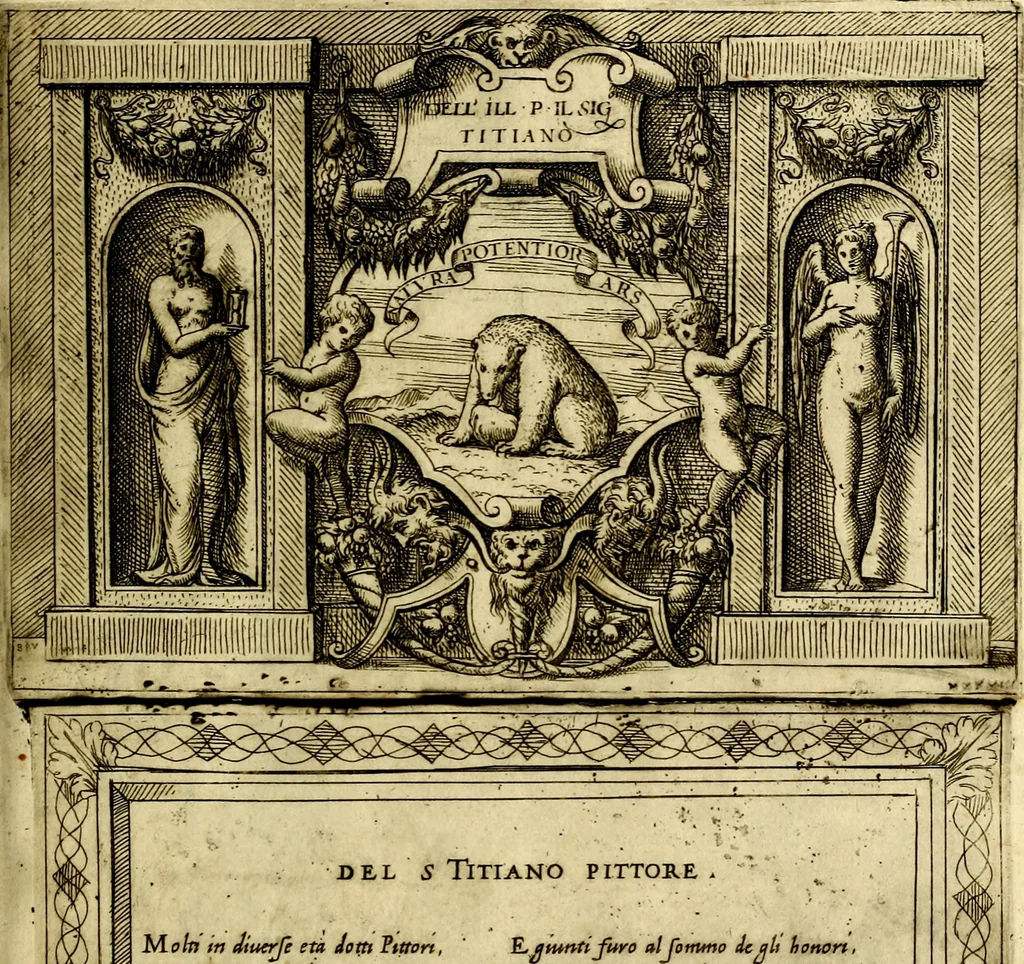 An illustration from Imprese nobili et ingeniose di diversi prencipi, et d'altri personaggi illustri nell'arme et nelle lettere : le quali, col disegno loro estrinseco, dimostrano l'animo, et la buona ò mala fortuna de gli autori loro, 1583, leaf 132