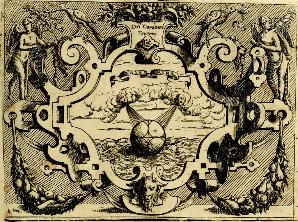An illustration from Imprese nobili et ingeniose di diversi prencipi, et d'altri personaggi illustri nell'arme et nelle lettere : le quali, col disegno loro estrinseco, dimostrano l'animo, et la buona ò mala fortuna de gli autori loro, 1583, leaf 28