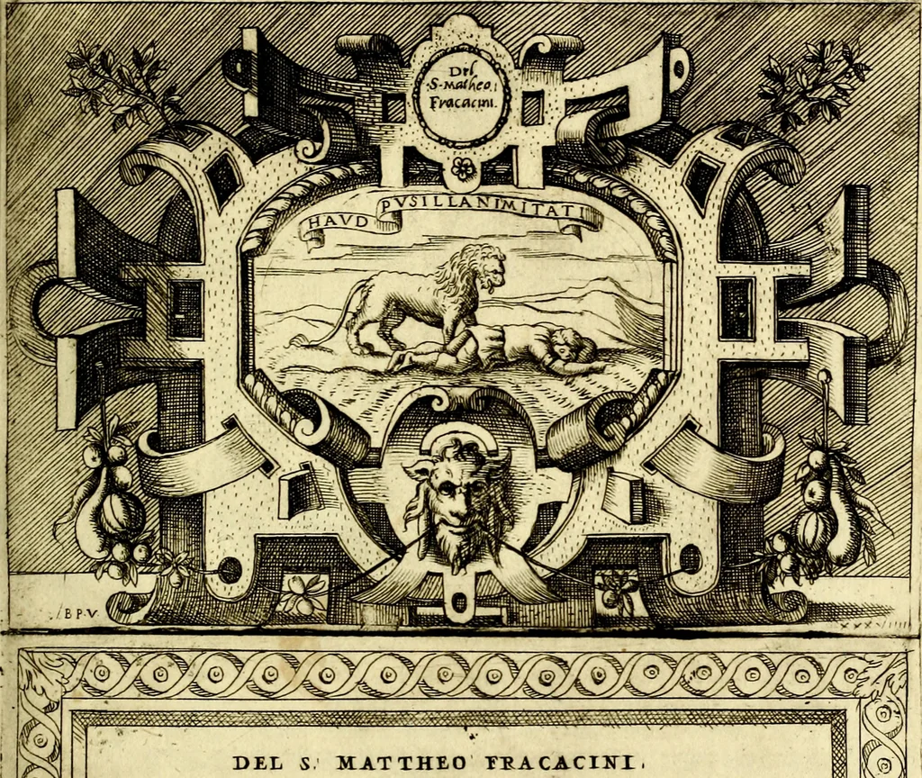 An illustration from Imprese nobili et ingeniose di diversi prencipi, et d'altri personaggi illustri nell'arme et nelle lettere : le quali, col disegno loro estrinseco, dimostrano l'animo, et la buona ò mala fortuna de gli autori loro, 1583, leaf 62