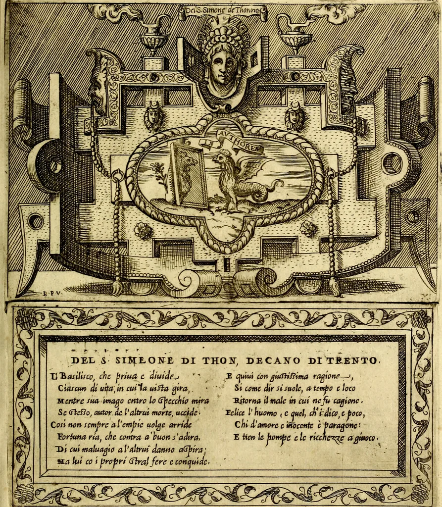 An illustration from Imprese nobili et ingeniose di diversi prencipi, et d'altri personaggi illustri nell'arme et nelle lettere : le quali, col disegno loro estrinseco, dimostrano l'animo, et la buona ò mala fortuna de gli autori loro, 1583, leaf 78