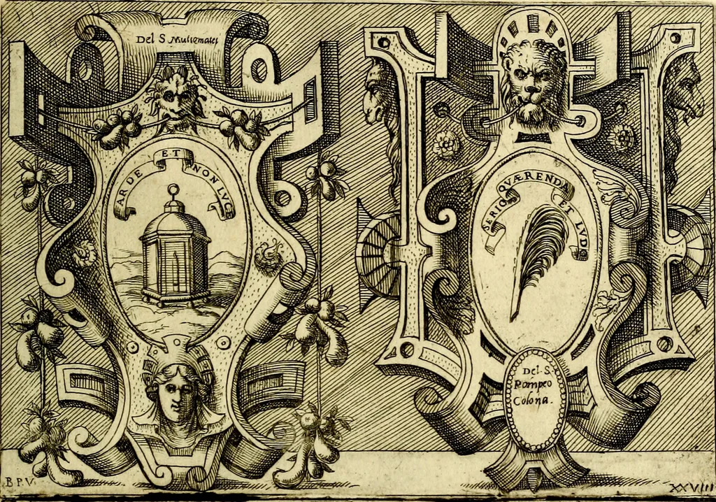 An illustration from Imprese nobili et ingeniose di diversi prencipi, et d'altri personaggi illustri nell'arme et nelle lettere : le quali, col disegno loro estrinseco, dimostrano l'animo, et la buona ò mala fortuna de gli autori loro, 1583, leaf 92