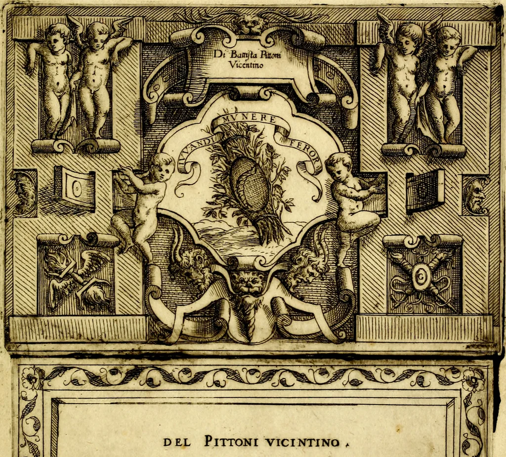 An illustration from Imprese nobili, et ingeniose di diversi prencipi et d'altri personnagi illustri : nell'arme et nelle lettere : le quali, col disegno loro estrinseco, dimostrano l'animo, et la buona o mala fortuna de gli autori loro, 1578, leaf 88