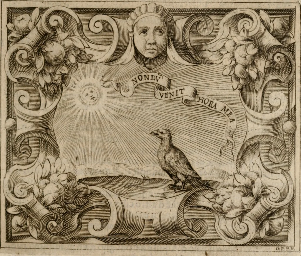 An illustration from Imprese sacre con triplicati discorsi, illustrate & arricchite. Con le aggiuntione [sic] ultimamente fattevi dall'istesso autore et in questa terza impressione, con sei copiosissime tavole molto più che prima adornate, 1629, leaf 126