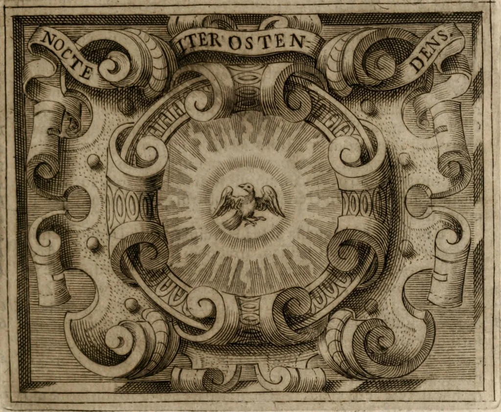 An illustration from Imprese sacre con triplicati discorsi, illustrate & arricchite. Con le aggiuntione [sic] ultimamente fattevi dall'istesso autore et in questa terza impressione, con sei copiosissime tavole molto più che prima adornate, 1629, leaf 180