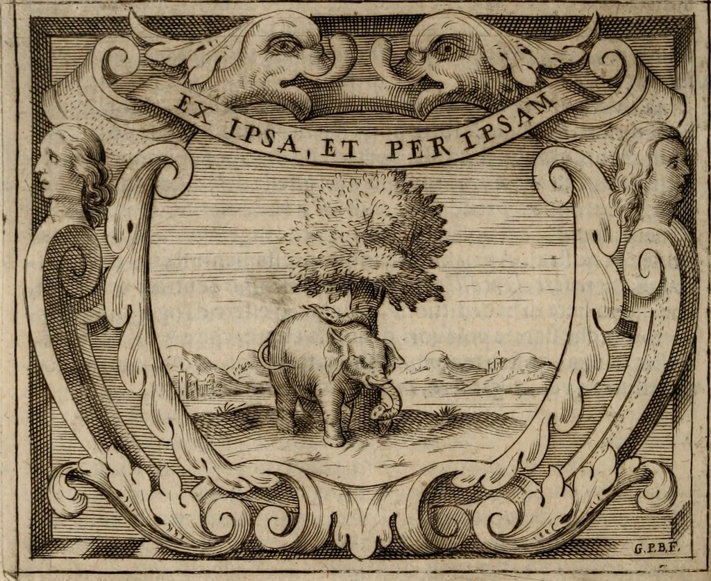 An illustration from Imprese sacre con triplicati discorsi, illustrate & arricchite. Con le aggiuntione [sic] ultimamente fattevi dall'istesso autore et in questa terza impressione, con sei copiosissime tavole molto più che prima adornate, 1629, leaf 221