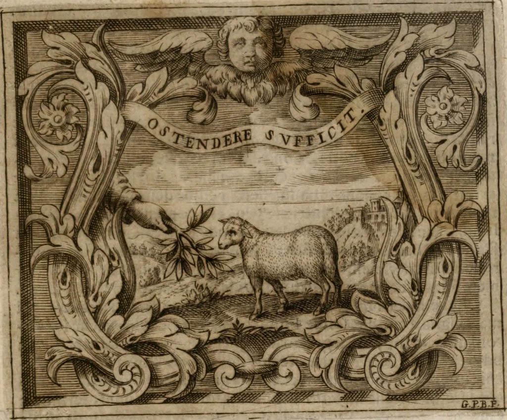 An illustration from Imprese sacre con triplicati discorsi, illustrate & arricchite. Con le aggiuntione [sic] ultimamente fattevi dall'istesso autore et in questa terza impressione, con sei copiosissime tavole molto più che prima adornate, 1629, leaf 528