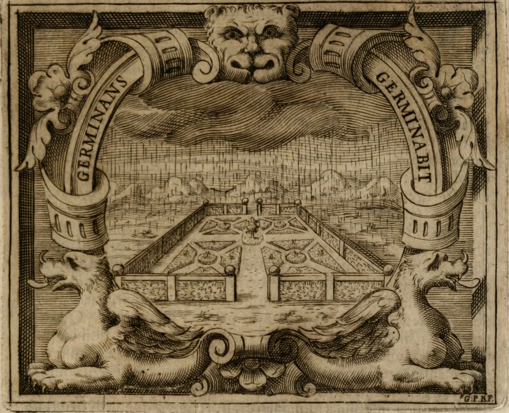 An illustration from Imprese sacre con triplicati discorsi, illustrate & arricchite. Con le aggiuntione [sic] ultimamente fattevi dall'istesso autore et in questa terza impressione, con sei copiosissime tavole molto più che prima adornate, 1629, leaf 642