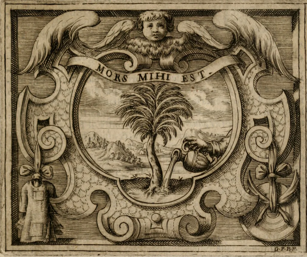 An illustration from Imprese sacre con triplicati discorsi, illustrate & arricchite. Con le aggiuntione [sic] ultimamente fattevi dall'istesso autore et in questa terza impressione, con sei copiosissime tavole molto più che prima adornate, 1629, leaf 674