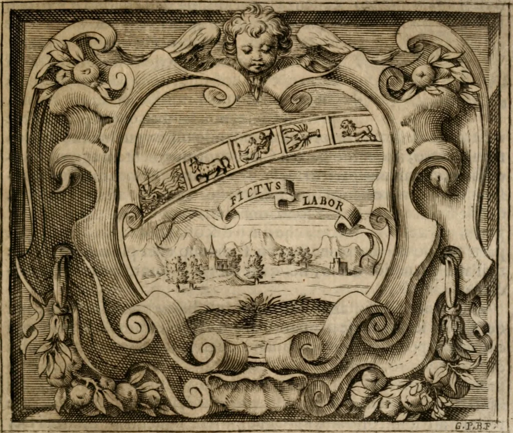 An illustration from Imprese sacre con triplicati discorsi, illustrate & arricchite. Con le aggiuntione [sic] ultimamente fattevi dall'istesso autore et in questa terza impressione, con sei copiosissime tavole molto più che prima adornate, 1629, leaf 724