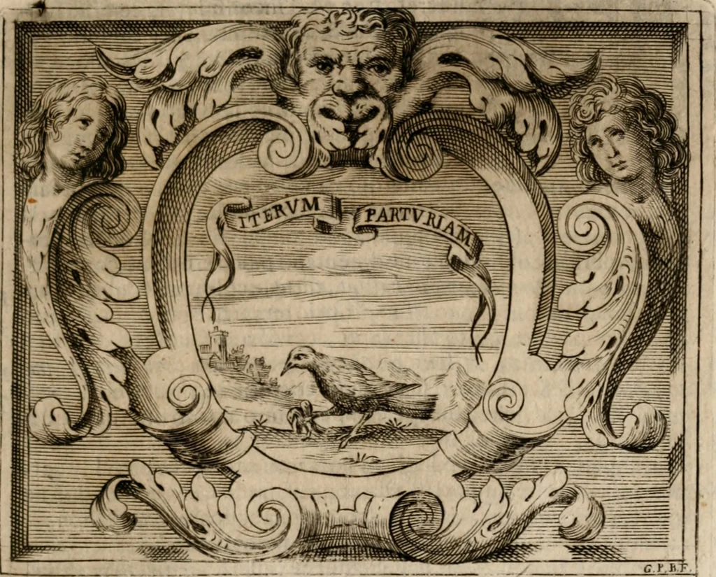 An illustration from Imprese sacre con triplicati discorsi, illustrate & arricchite. Con le aggiuntione [sic] ultimamente fattevi dall'istesso autore et in questa terza impressione, con sei copiosissime tavole molto più che prima adornate, 1629, leaf 740