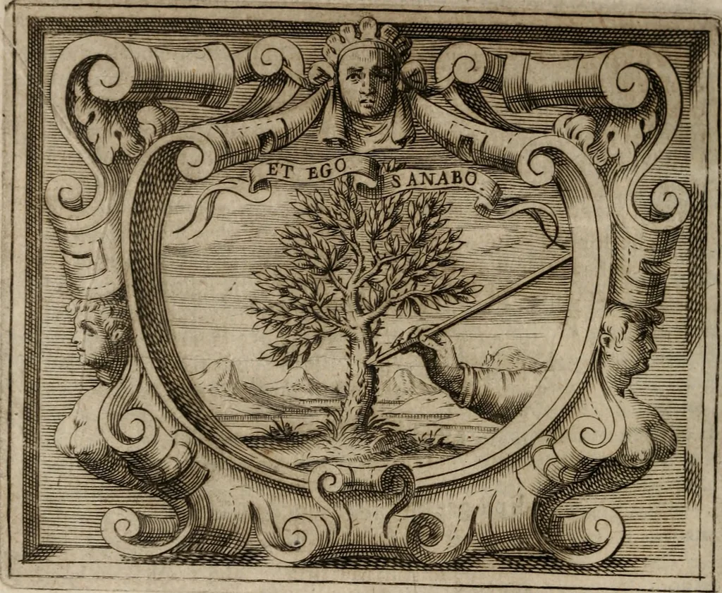 An illustration from Imprese sacre con triplicati discorsi, illustrate & arricchite. Con le aggiuntione [sic] ultimamente fattevi dall'istesso autore et in questa terza impressione, con sei copiosissime tavole molto più che prima adornate, 1629, leaf 757