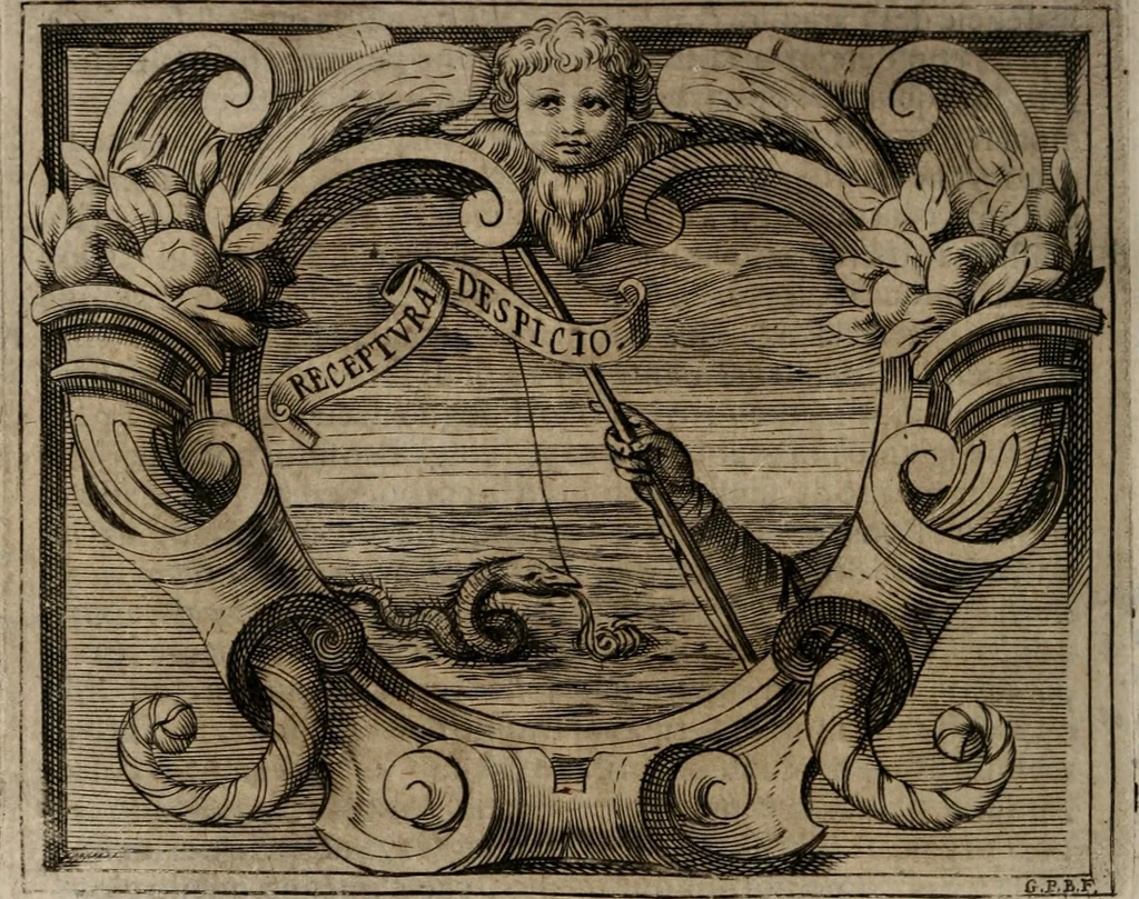 An illustration from Imprese sacre con triplicati discorsi, illustrate & arricchite. Con le aggiuntione [sic] ultimamente fattevi dall'istesso autore et in questa terza impressione, con sei copiosissime tavole molto più che prima adornate, 1629, leaf 773