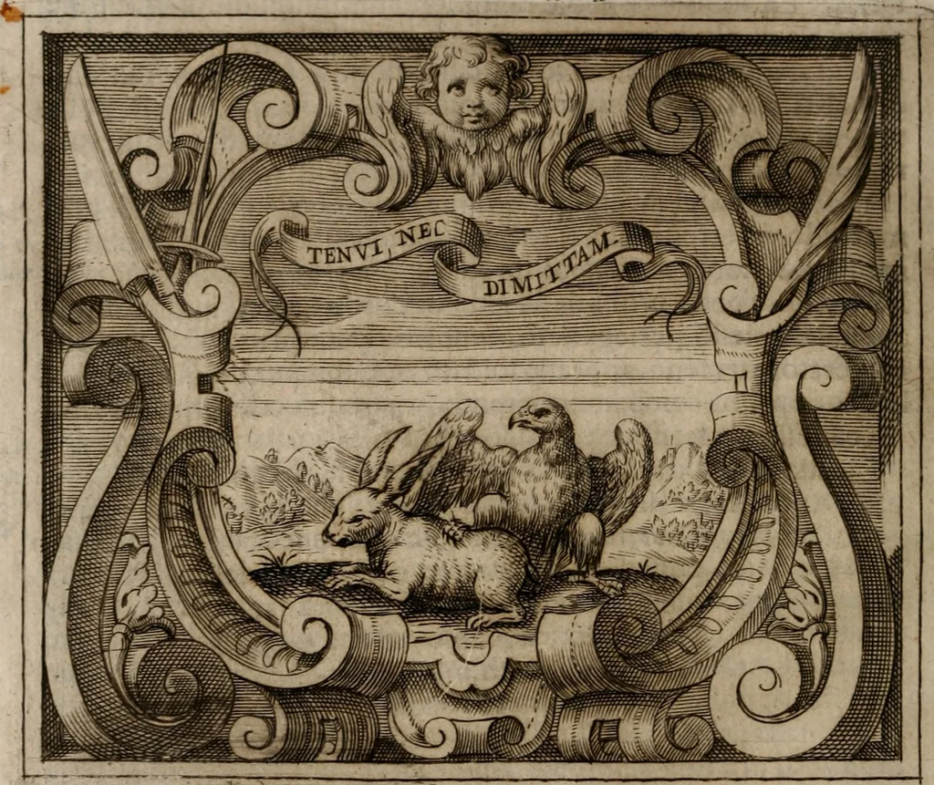 An illustration from Imprese sacre con triplicati discorsi, illustrate & arricchite. Con le aggiuntione [sic] ultimamente fattevi dall'istesso autore et in questa terza impressione, con sei copiosissime tavole molto più che prima adornate, 1629, leaf 805