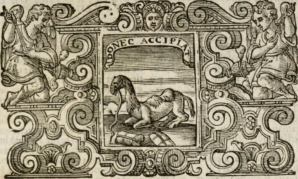 An illustration from Imprese sacre con triplicati discorsi, illustrate & arricchite. Con le aggiuntione [sic] ultimamente fattevi dall'istesso autore et in questa terza impressione, con sei copiosissime tavole molto più che prima adornate, 1629, leaf 1000
