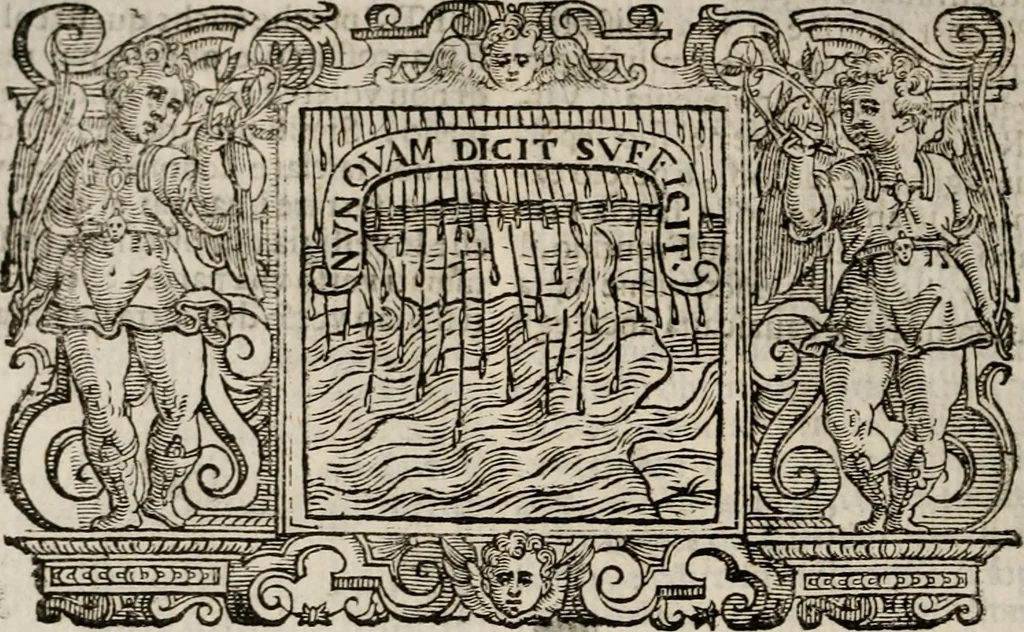 An illustration from Imprese sacre con triplicati discorsi, illustrate & arricchite. Con le aggiuntione [sic] ultimamente fattevi dall'istesso autore et in questa terza impressione, con sei copiosissime tavole molto più che prima adornate, 1629, leaf 1033