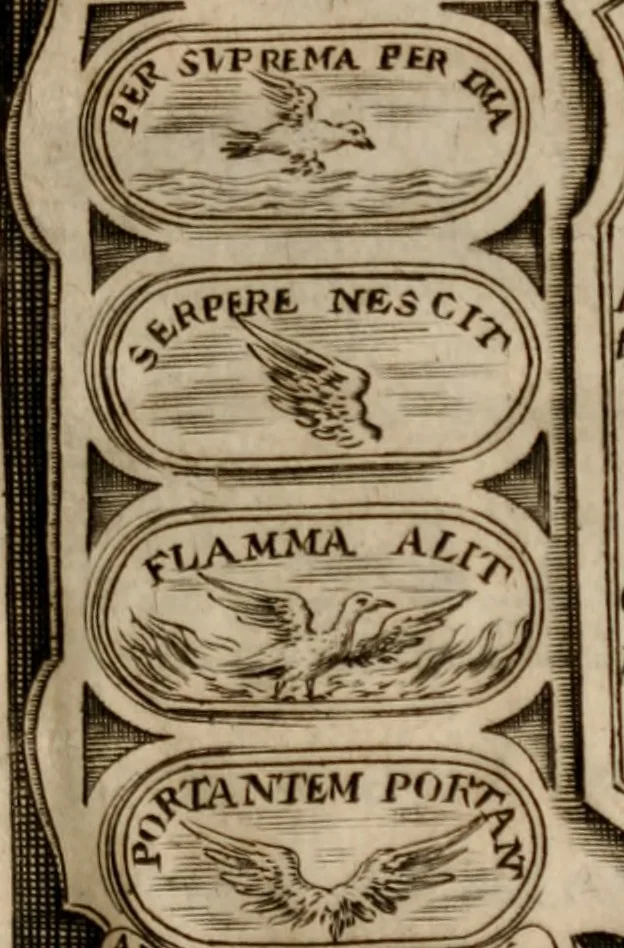 An illustration from Imprese sacre con triplicati discorsi, illustrate & arricchite. Con le aggiuntione [sic] ultimamente fattevi dall'istesso autore et in questa terza impressione, con sei copiosissime tavole molto più che prima adornate, 1629, leaf 2