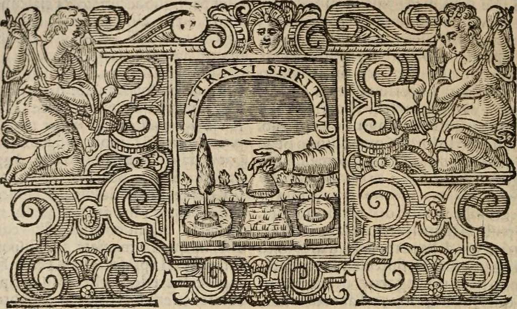 An illustration from Imprese sacre con triplicati discorsi, illustrate & arricchite. Con le aggiuntione [sic] ultimamente fattevi dall'istesso autore et in questa terza impressione, con sei copiosissime tavole molto più che prima adornate, 1629, leaf 575