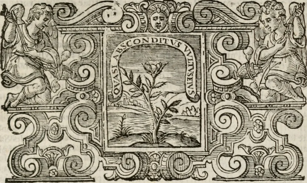 An illustration from Imprese sacre con triplicati discorsi, illustrate & arricchite. Con le aggiuntione [sic] ultimamente fattevi dall'istesso autore et in questa terza impressione, con sei copiosissime tavole molto più che prima adornate, 1629, leaf 674