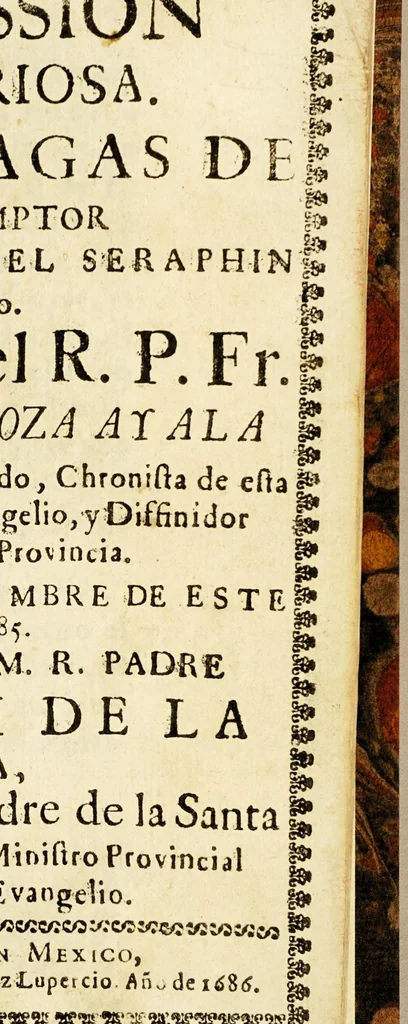 An illustration from Impression mysteriosa. De las llagas de N. redemptor en el cuerpo del seraphin humano., 1686, leaf 5