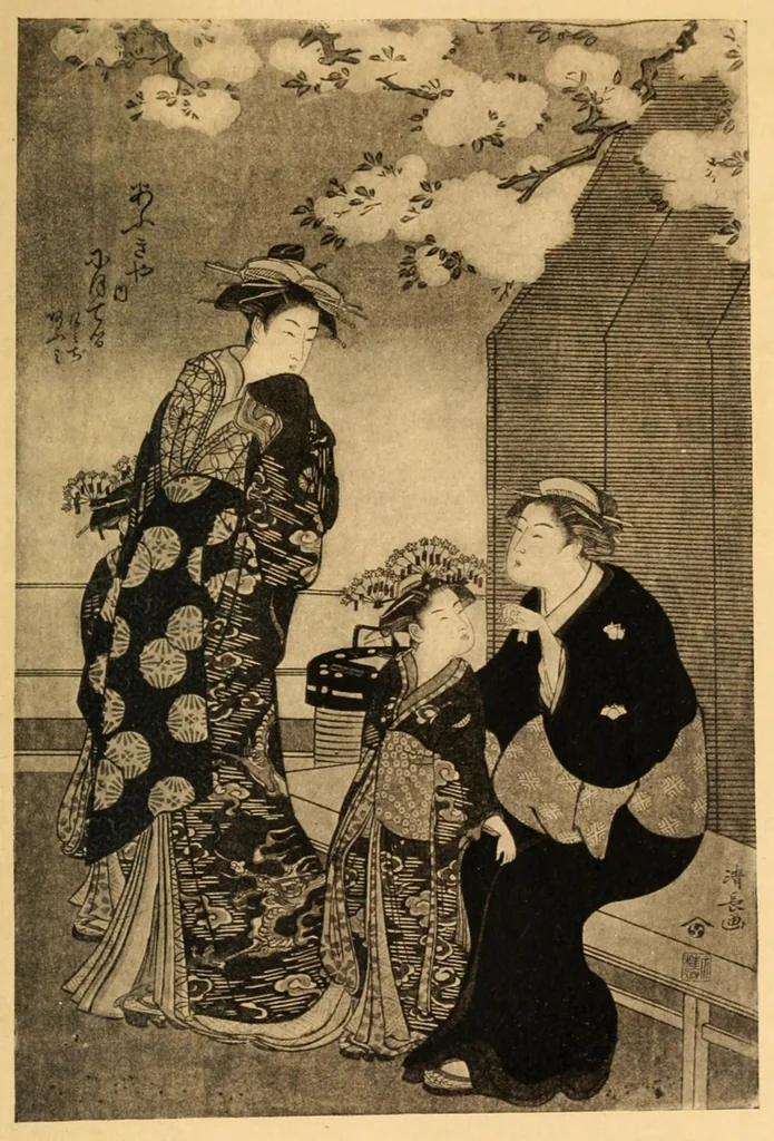 An illustration from Impressions of Ukiyo-ye, the school of the Japanese colour-print artists, 1905, leaf 53