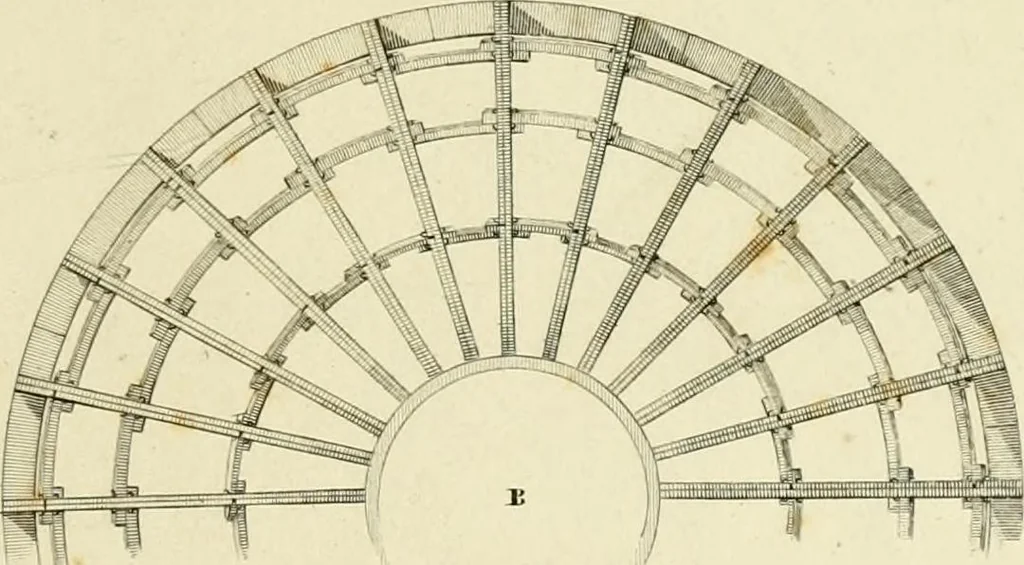 An illustration from An improved and enlarged edition of Biddle's young carpenter's assistant : being a complete system of architecture for carpenters, joiners, and workmen in general, adapted to the style of building in the United States ; revised and corrected, with several additional articles, and forty-eight new designs, chiefly of full size, working drawings of modern finish, in detail ; particularly adapted for country use, 1833, leaf 108