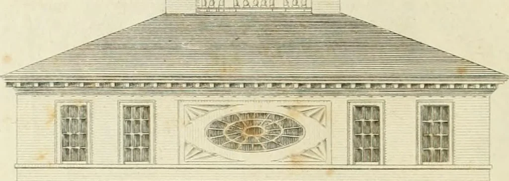 An illustration from An improved and enlarged edition of Biddle's young carpenter's assistant : being a complete system of architecture for carpenters, joiners, and workmen in general, adapted to the style of building in the United States ; revised and corrected, with several additional articles, and forty-eight new designs, chiefly of full size, working drawings of modern finish, in detail ; particularly adapted for country use, 1833, leaf 137