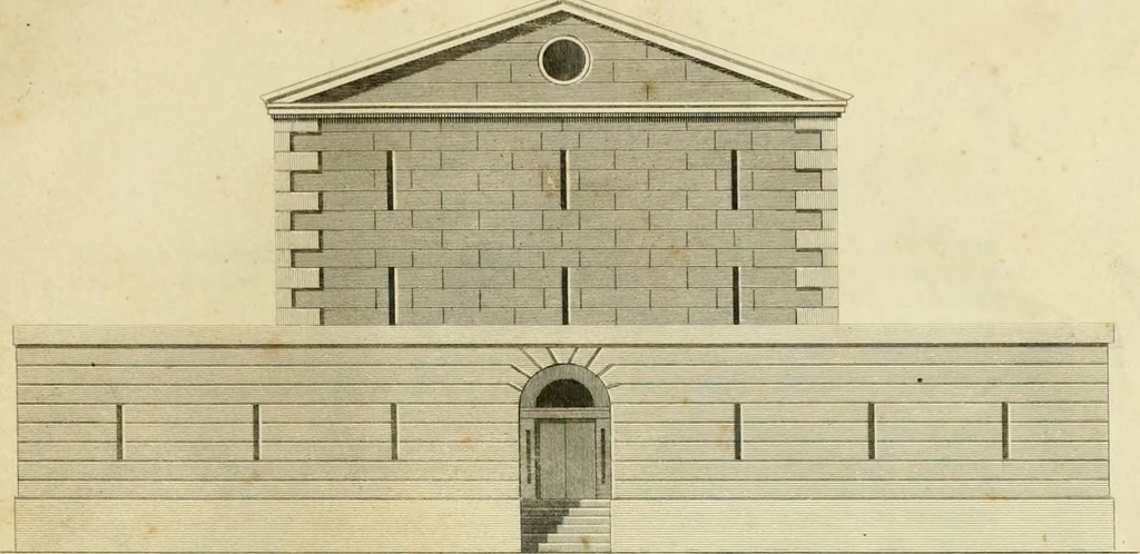 An illustration from An improved and enlarged edition of Biddle's young carpenter's assistant : being a complete system of architecture for carpenters, joiners, and workmen in general, adapted to the style of building in the United States ; revised and corrected, with several additional articles, and forty-eight new designs, chiefly of full size, working drawings of modern finish, in detail ; particularly adapted for country use, 1833, leaf 160