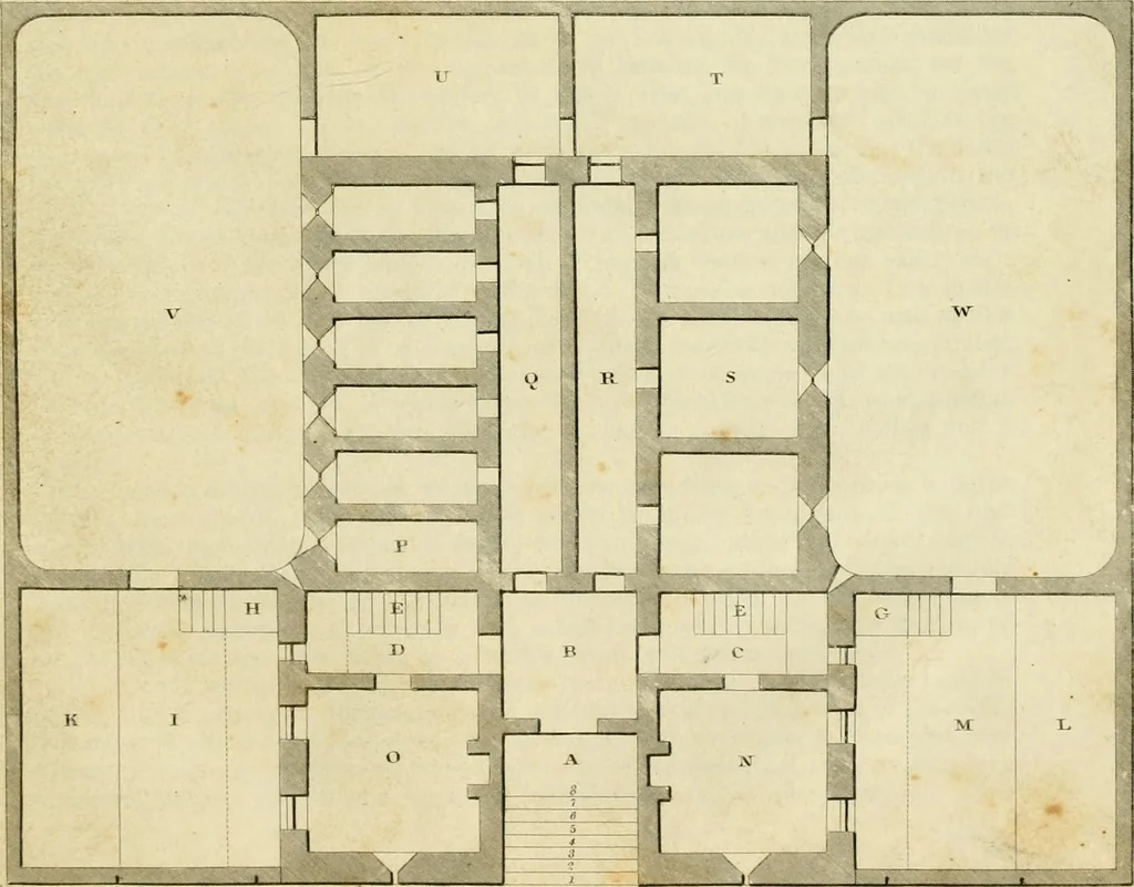 An illustration from An improved and enlarged edition of Biddle's young carpenter's assistant : being a complete system of architecture for carpenters, joiners, and workmen in general, adapted to the style of building in the United States ; revised and corrected, with several additional articles, and forty-eight new designs, chiefly of full size, working drawings of modern finish, in detail ; particularly adapted for country use, 1833, leaf 160