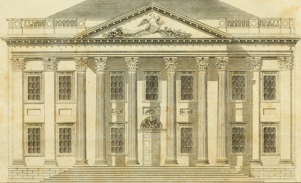 An illustration from An improved and enlarged edition of Biddle's young carpenter's assistant : being a complete system of architecture for carpenters, joiners, and workmen in general, adapted to the style of building in the United States ; revised and corrected, with several additional articles, and forty-eight new designs, chiefly of full size, working drawings of modern finish, in detail ; particularly adapted for country use, 1833, leaf 176