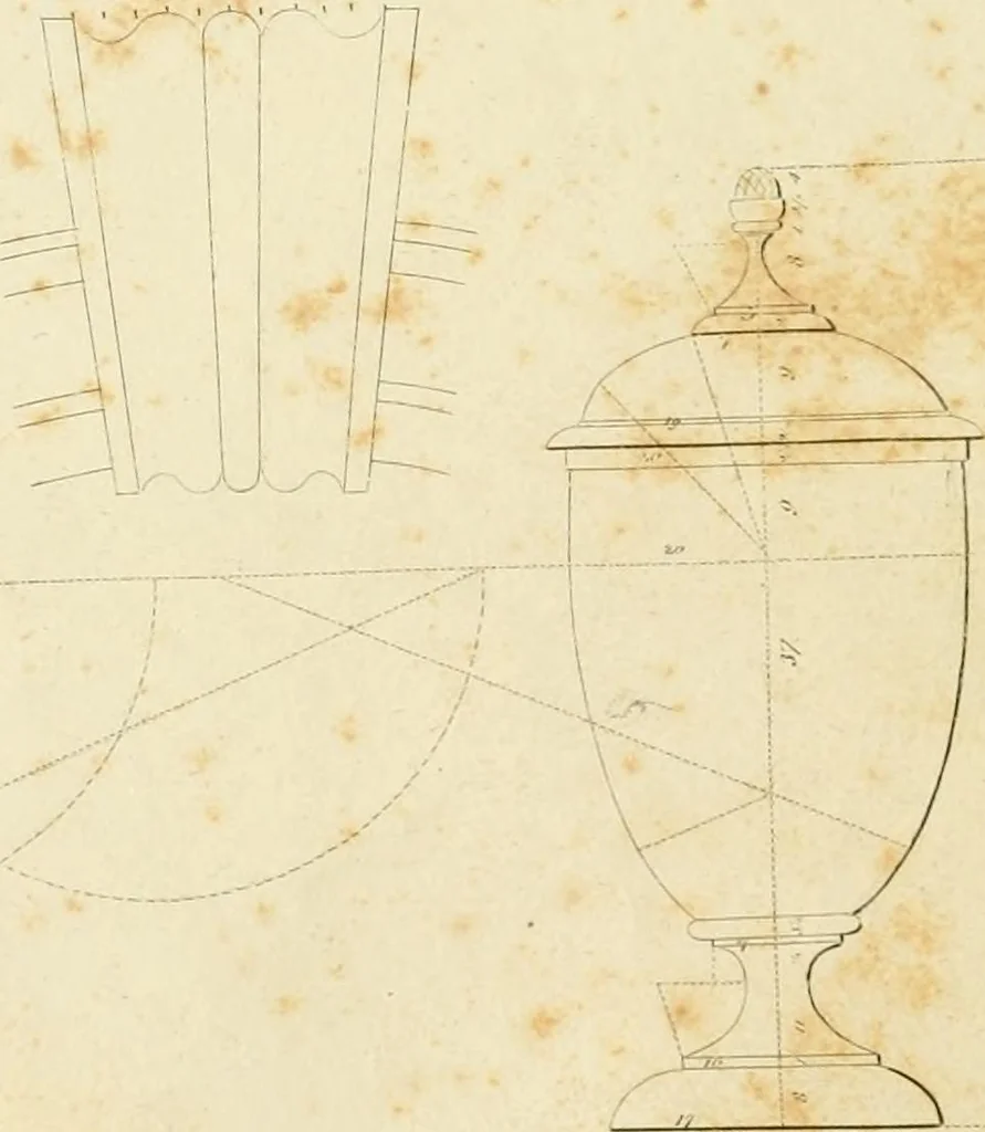 An illustration from An improved and enlarged edition of Biddle's young carpenter's assistant : being a complete system of architecture for carpenters, joiners, and workmen in general, adapted to the style of building in the United States ; revised and corrected, with several additional articles, and forty-eight new designs, chiefly of full size, working drawings of modern finish, in detail ; particularly adapted for country use, 1833, leaf 19
