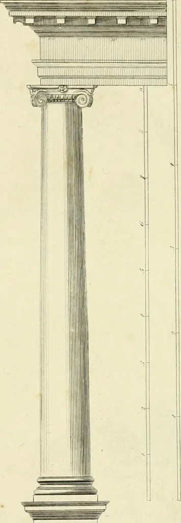 An illustration from An improved and enlarged edition of Biddle's young carpenter's assistant : being a complete system of architecture for carpenters, joiners, and workmen in general, adapted to the style of building in the United States ; revised and corrected, with several additional articles, and forty-eight new designs, chiefly of full size, working drawings of modern finish, in detail ; particularly adapted for country use, 1833, leaf 32