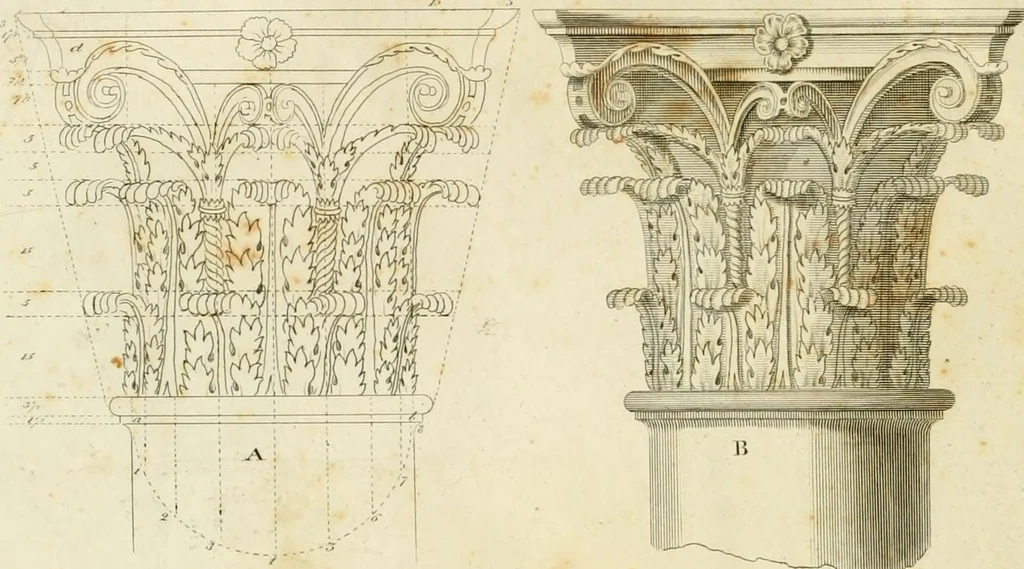 An illustration from An improved and enlarged edition of Biddle's young carpenter's assistant : being a complete system of architecture for carpenters, joiners, and workmen in general, adapted to the style of building in the United States ; revised and corrected, with several additional articles, and forty-eight new designs, chiefly of full size, working drawings of modern finish, in detail ; particularly adapted for country use, 1833, leaf 39