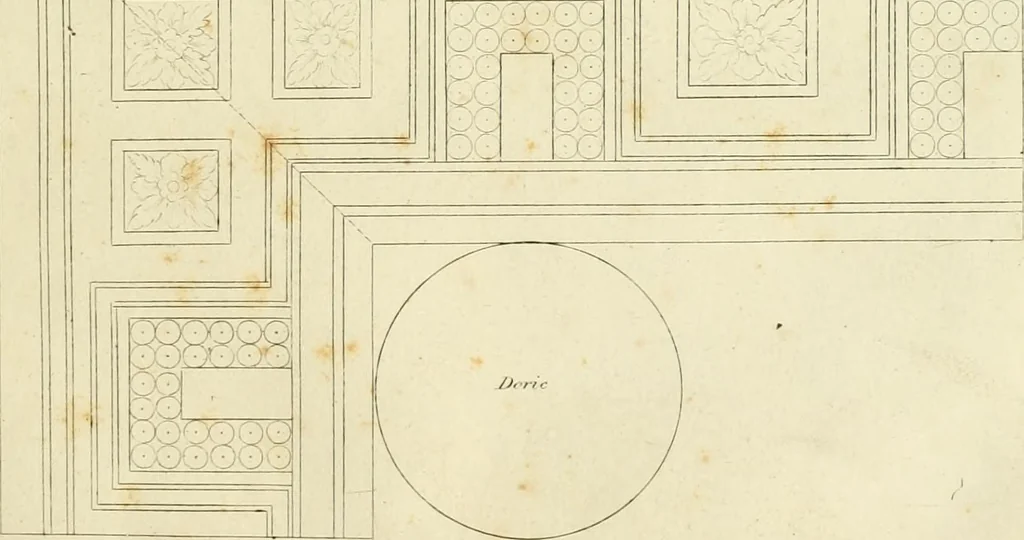 An illustration from An improved and enlarged edition of Biddle's young carpenter's assistant : being a complete system of architecture for carpenters, joiners, and workmen in general, adapted to the style of building in the United States ; revised and corrected, with several additional articles, and forty-eight new designs, chiefly of full size, working drawings of modern finish, in detail ; particularly adapted for country use, 1833, leaf 42