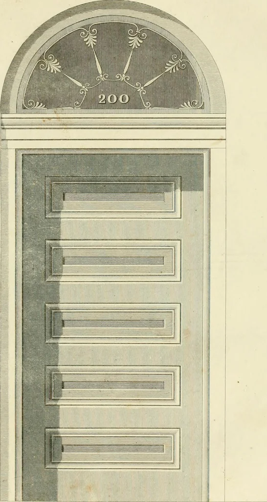 An illustration from An improved and enlarged edition of Biddle's young carpenter's assistant : being a complete system of architecture for carpenters, joiners, and workmen in general, adapted to the style of building in the United States ; revised and corrected, with several additional articles, and forty-eight new designs, chiefly of full size, working drawings of modern finish, in detail ; particularly adapted for country use, 1833, leaf 50