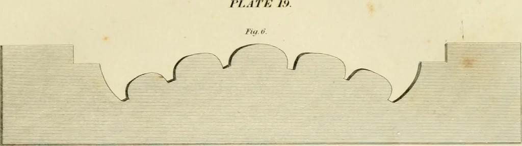 An illustration from An improved and enlarged edition of Biddle's young carpenter's assistant : being a complete system of architecture for carpenters, joiners, and workmen in general, adapted to the style of building in the United States ; revised and corrected, with several additional articles, and forty-eight new designs, chiefly of full size, working drawings of modern finish, in detail ; particularly adapted for country use, 1833, leaf 60