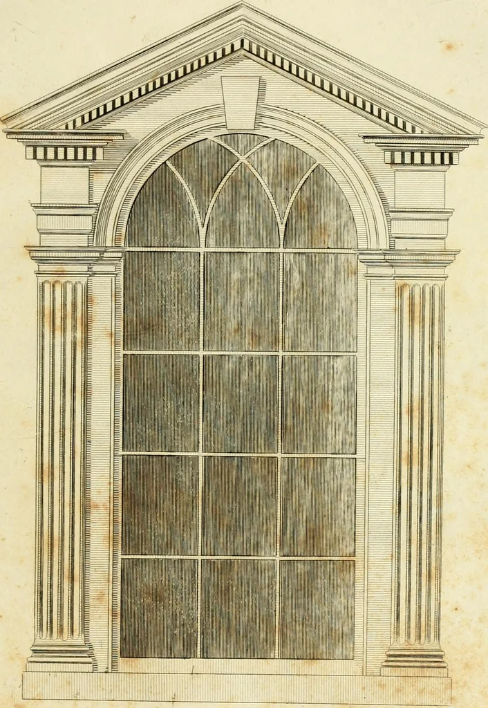An illustration from An improved and enlarged edition of Biddle's young carpenter's assistant : being a complete system of architecture for carpenters, joiners, and workmen in general, adapted to the style of building in the United States ; revised and corrected, with several additional articles, and forty-eight new designs, chiefly of full size, working drawings of modern finish, in detail ; particularly adapted for country use, 1833, leaf 84