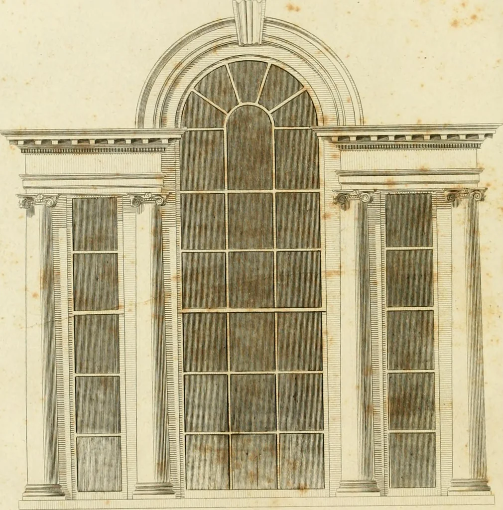 An illustration from An improved and enlarged edition of Biddle's young carpenter's assistant : being a complete system of architecture for carpenters, joiners, and workmen in general, adapted to the style of building in the United States ; revised and corrected, with several additional articles, and forty-eight new designs, chiefly of full size, working drawings of modern finish, in detail ; particularly adapted for country use, 1833, leaf 87