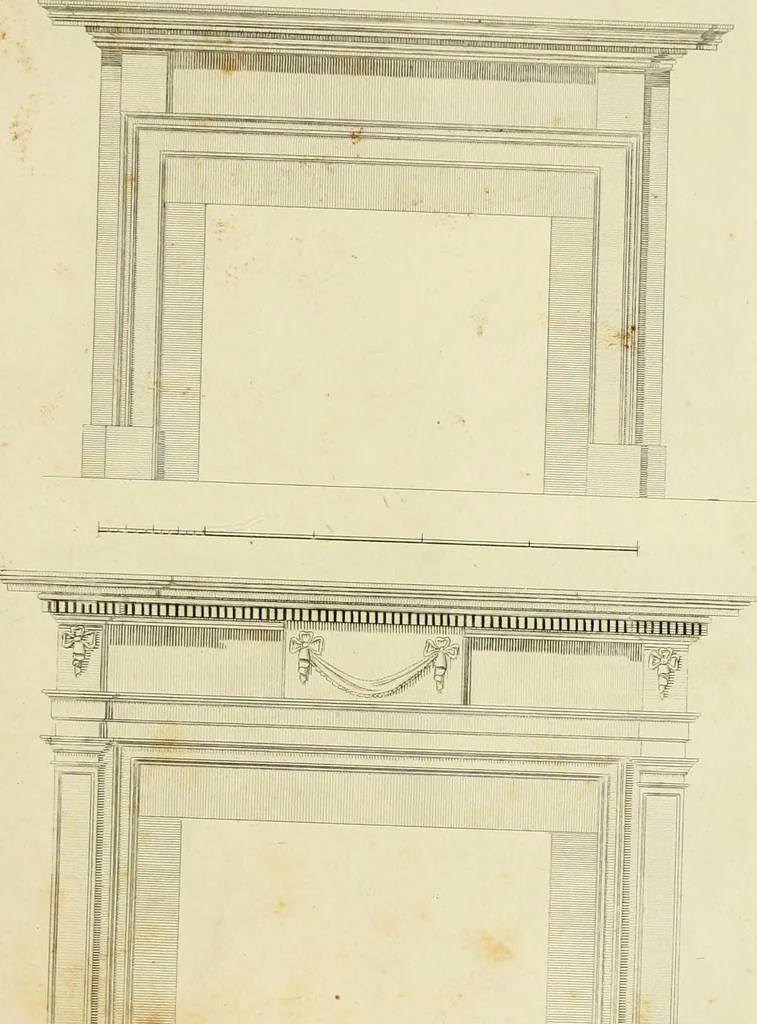 An illustration from An improved and enlarged edition of Biddle's young carpenter's assistant : being a complete system of architecture for carpenters, joiners, and workmen in general, adapted to the style of building in the United States ; revised and corrected, with several additional articles, and forty-eight new designs, chiefly of full size, working drawings of modern finish, in detail ; particularly adapted for country use, 1833, leaf 96