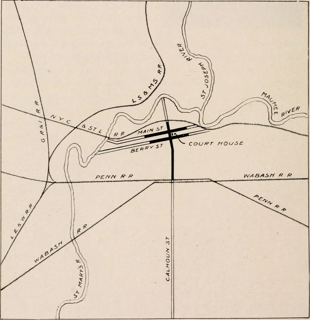An illustration from Improvement of Fort Wayne Indiana; report for Fort Wayne Civic Improvement Association, 1909, leaf 17